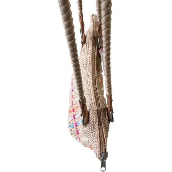 NWT Lina Woven Shoulder Bag Bamboo Multi Color - Picture 8 of 10